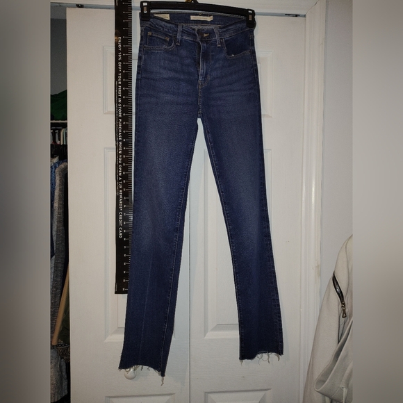 Levi's Blue Slim Straight Women's Red Tab High Waisted Jeans - Picture 9 of 16